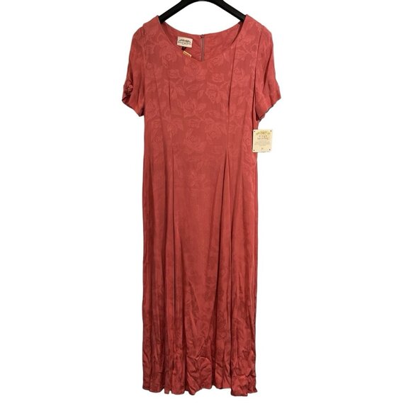 Vintage Susan Bristol Dress Womens 10 Pink Floral Maxi Cottagecore Feminine - Picture 1 of 10